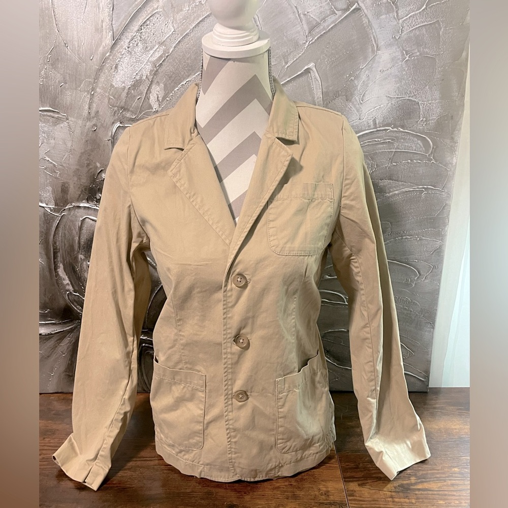 New Button Up Tan Khaki Blazer Utility Jacket The Children's Place Youth Size 14
